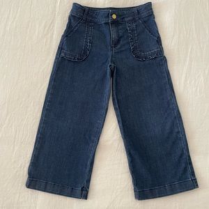 RUFFLE POCKET WIDE LEG JEAN